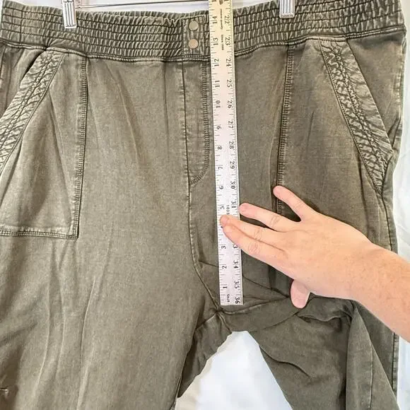 Anthro SaturdaySunday SIZE XL 40x25 Womens Theo Utility Jogger Pants Khaki Green - Picture 5 of 11